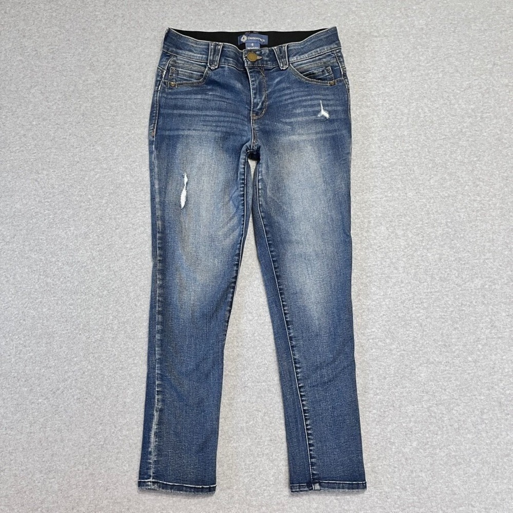 Democracy Jeans‎ Womens 6 Blue Ankle Skimmer Ab Solution Distressed Denim